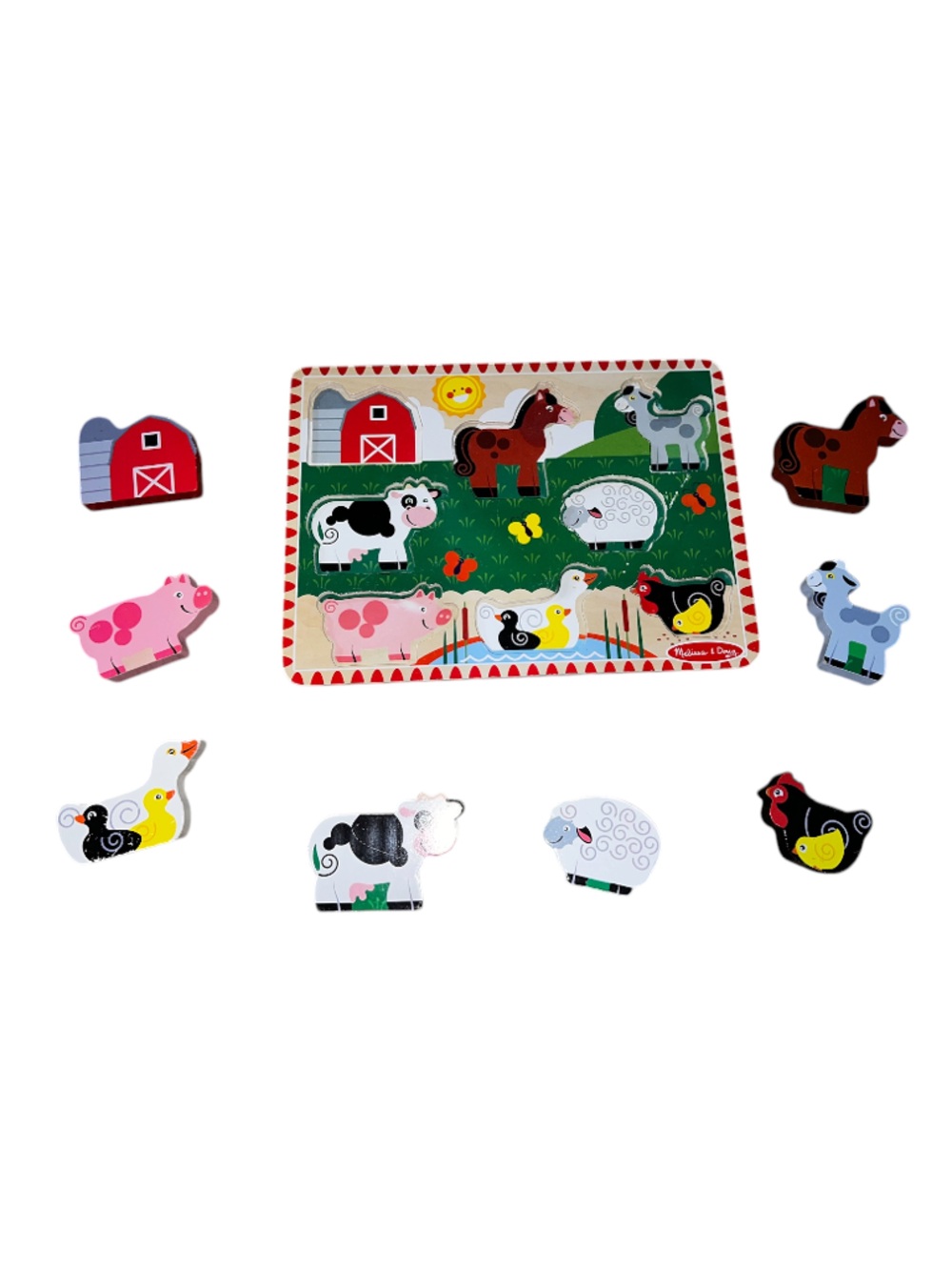 3/$20 Melissa & Doug Farm Animals Wooden Puzzle - Multicolor